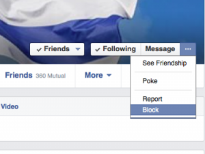 חסימה בפייסבוק blocking on facebook