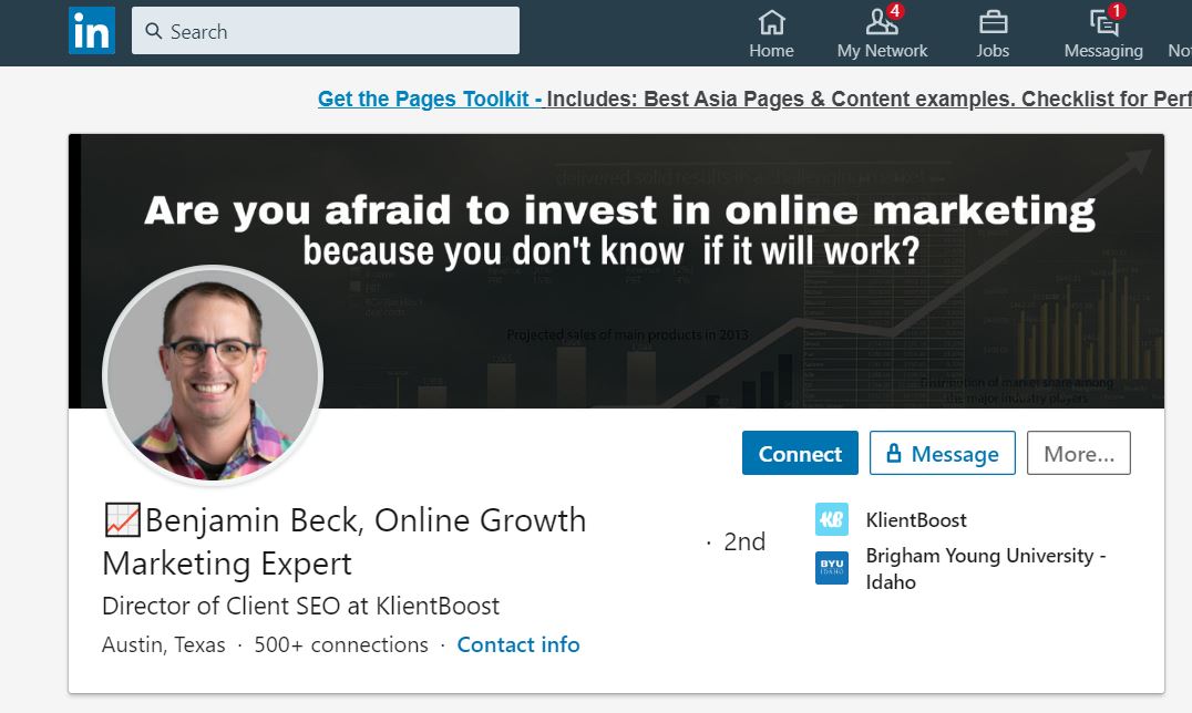 פרופיל לינקדאין מנצח